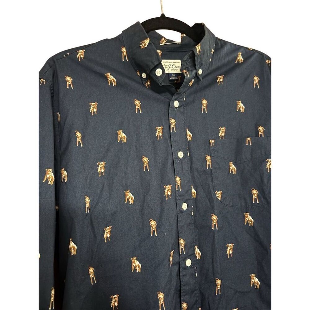 J. Crew Men's M Blue Graphic Print Slim Fit Long Sleeve Shirt - Picture 5 of 6
